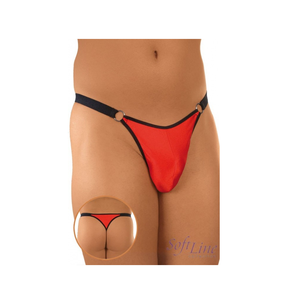 Стринги мужские красные S/L 443930/591/5 - Soft Line collection - Мужское ролевое эротическое бельё - Купить