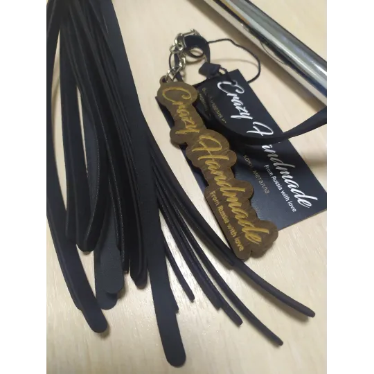 Плеть черная Crazy Handmade с металической ручкой