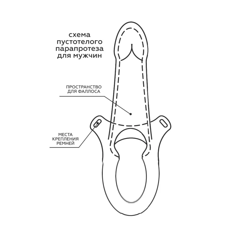 Фаллоимитатор поясной пустотелый с бандажом 7414/3
