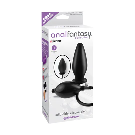 Анальная пробка расширитель INFLATABLE SILICONE PLUG черная