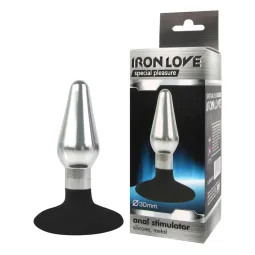 ВТУЛКА АНАЛЬНАЯ СЕРЕБРЯНАЯ цвет основания чёрный, вес 98 г, L 90 мм D 30 мм