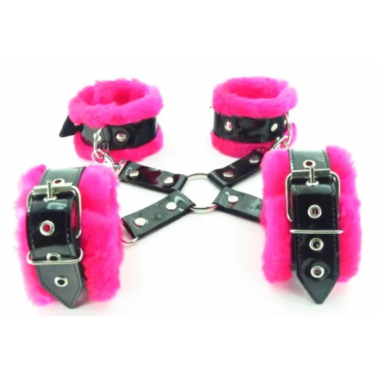 НАБОР ФИКСАТОРОВ КРАБ С РОЗОВЫМ МЕХОМ BDSM LIGHT