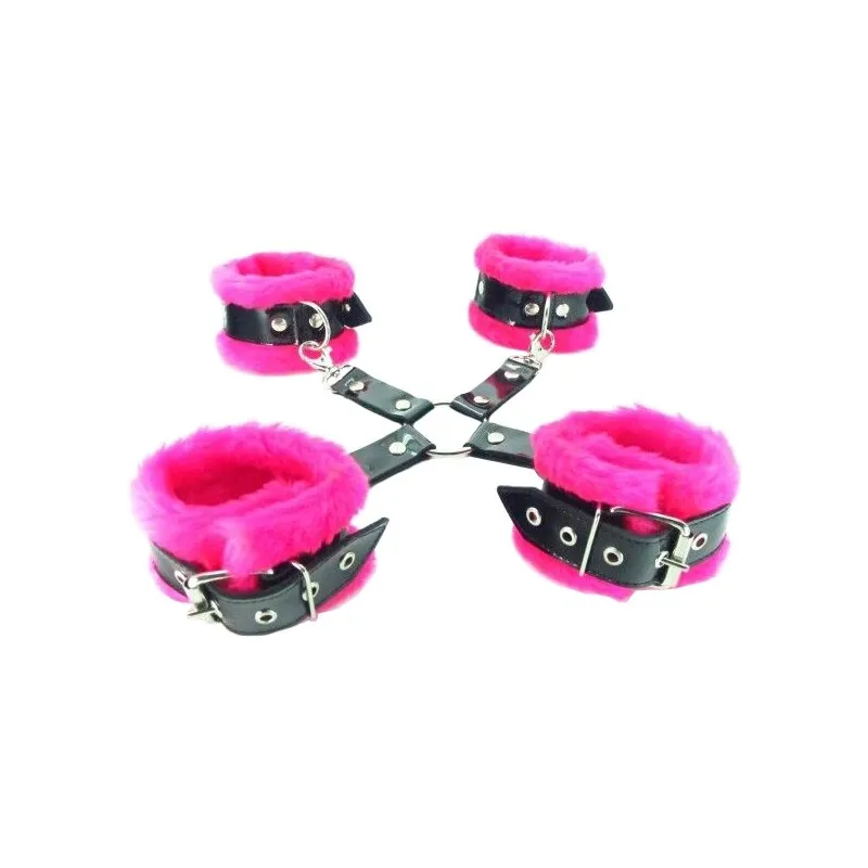 НАБОР ФИКСАТОРОВ КРАБ С РОЗОВЫМ МЕХОМ BDSM LIGHT