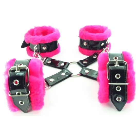 НАБОР ФИКСАТОРОВ КРАБ С РОЗОВЫМ МЕХОМ BDSM LIGHT