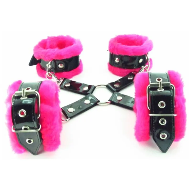 НАБОР ФИКСАТОРОВ КРАБ С РОЗОВЫМ МЕХОМ BDSM LIGHT