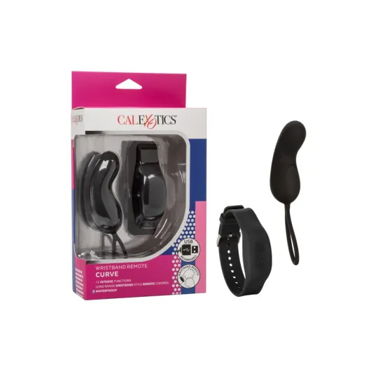 Компактный вибромассажер с управлением при помощи браслета Wristband Remote Curve