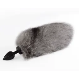 Анальная пробка TPE с натуральным хвостом, 20-25 см