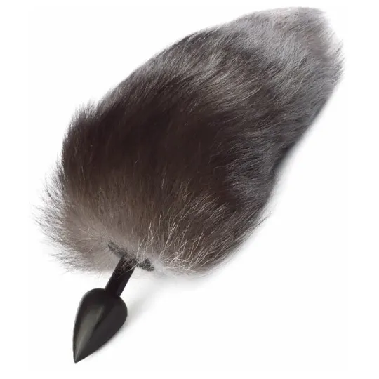 Анальная пробка TPE с натуральным хвостом, 20-25 см