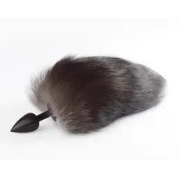 Анальная пробка TPE с натуральным хвостом, 20-25 см.