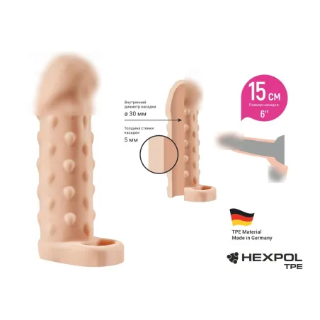 Фаллоувеличитель KLEON с кольцом,15 см.