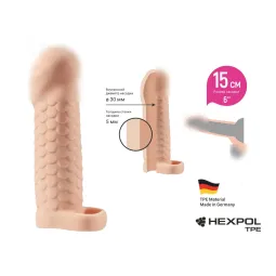 Фаллоувеличитель KLEON с кольцом,15 см, F-025ч