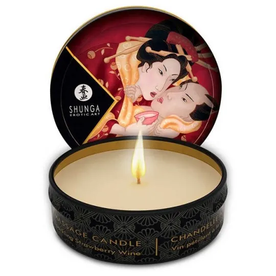 Массажное масло в виде свечи 30мл. Клубничное вино