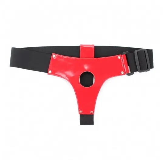 ТРУСИКИ КРАСНЫЕ ДЛЯ НАСАДОК ИЗ НАТУРАЛЬНОЙ КОЖИ 52003ARS