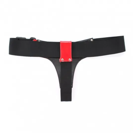 ТРУСИКИ КРАСНЫЕ ДЛЯ НАСАДОК ИЗ НАТУРАЛЬНОЙ КОЖИ 52003ARS