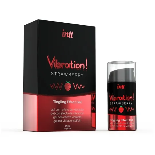 Жидкий интимный гель с эффектом вибрации Strawberry, 15мл