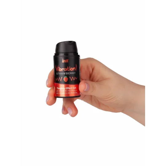 Жидкий интимный гель с эффектом вибрации Strawberry, 15мл