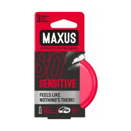 Ультратонкие презервативы в металлическом боксе MAXUS Sensitive - 3 шт.