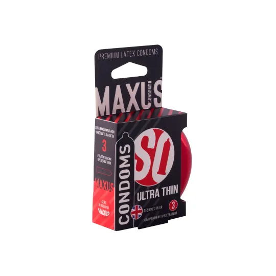 Ультратонкие презервативы в металлическом боксе MAXUS Sensitive - 3 шт.