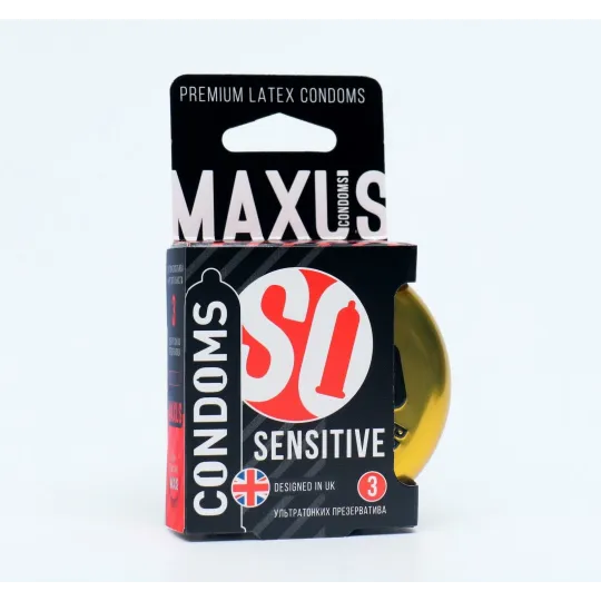 Ультратонкие презервативы в металлическом боксе MAXUS Sensitive - 3 шт.