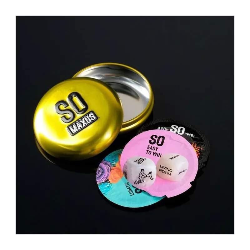 Презервативы с точками и рёбрами в металлическом боксе MAXUS Special - 3 шт