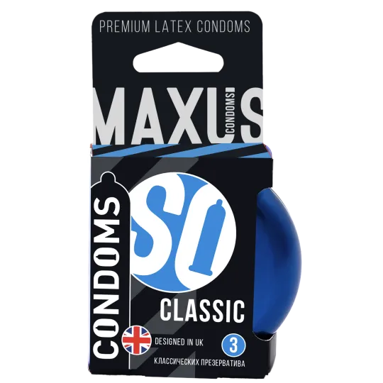 Классические презервативы в пластиковом кейсе MAXUS Classic - 3 шт.