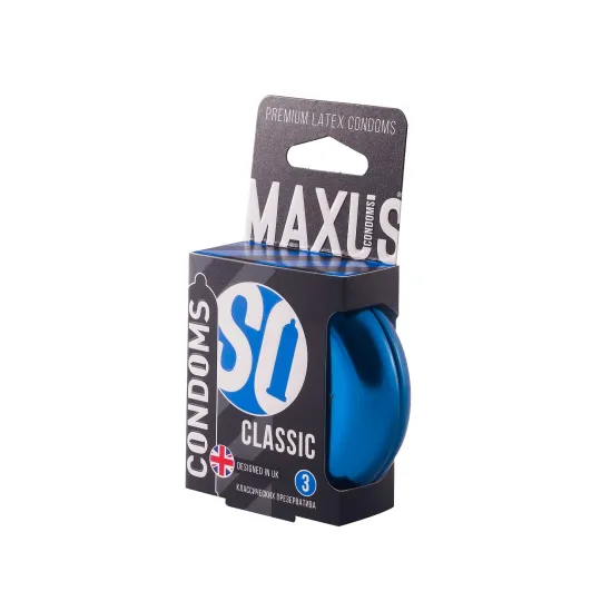 Классические презервативы в пластиковом кейсе MAXUS Classic - 3 шт.