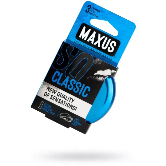 Классические презервативы в пластиковом кейсе MAXUS Classic - 3 шт.