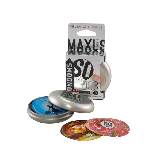 Экстремально тонкие презервативы в железном кейсе MAXUS Extreme Thin - 3 шт.