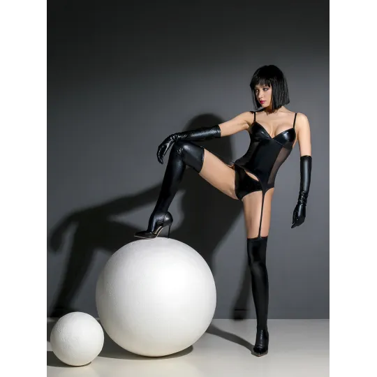 Корсаж с трусиками из материала wet look (My Shadow)L/XL