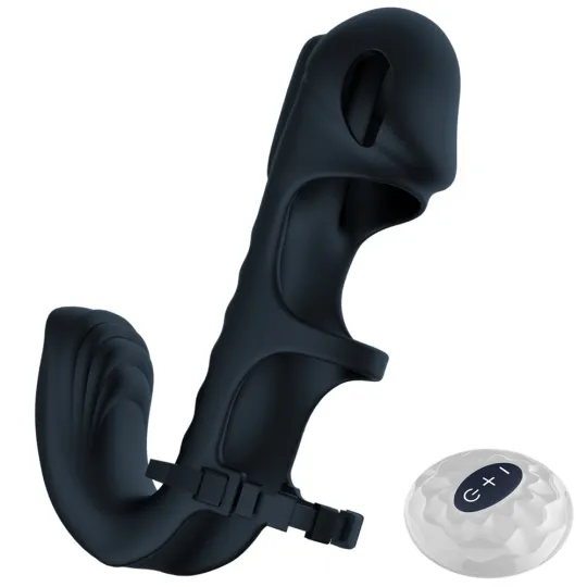 Насадка с вибрацией "Vibration Cock Ring Remote", Чёрный