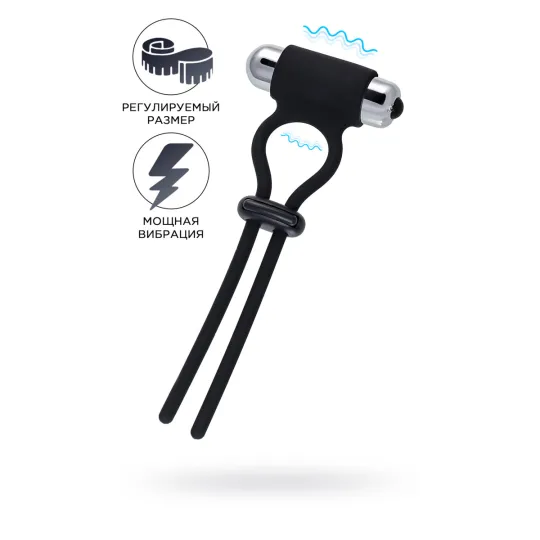 ЛАССО НА ПЕНИС A-TOYS BY TOYFA JAT, СИЛИКОН, ЧЕРНОЕ, 14 СМ