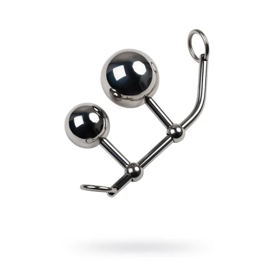 СТРИНГИ TOYFA METAL С ДВУМЯ ШАРАМИ, СЕРЕБРЯНЫЕ