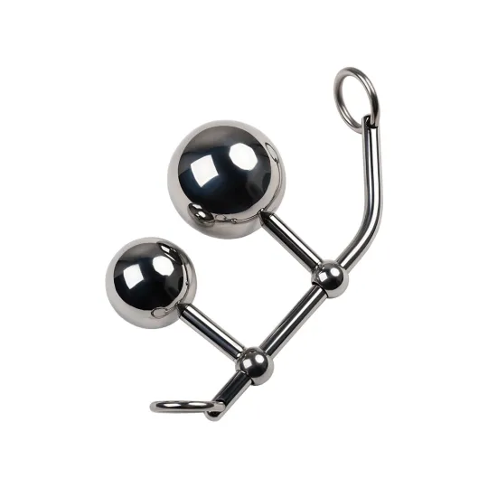 СТРИНГИ TOYFA METAL С ДВУМЯ ШАРАМИ, СЕРЕБРЯНЫЕ