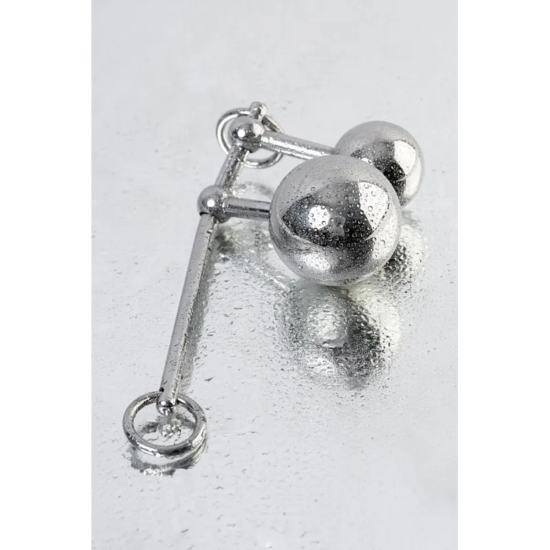 СТРИНГИ TOYFA METAL С ДВУМЯ ШАРАМИ, СЕРЕБРЯНЫЕ