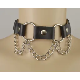 Ошейник с кольцами и цепочкой,3409-1