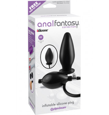 Анальная пробка расширитель INFLATABLE SILICONE PLUG черная