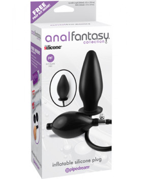 Анальная пробка расширитель INFLATABLE SILICONE PLUG черная