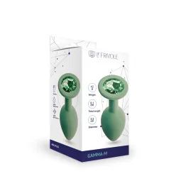 Анальная пробка с зеленым кристаллом Gamma, цвет салатовый (M)