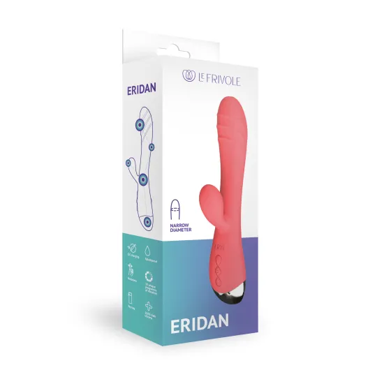Вибратор кролик Eridan, цвет коралловый (SOLAR)