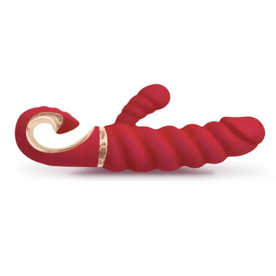 Gvibe Gcandy Mini - Витой вибратор с клиторальным стимулятором, 19х3.5 см