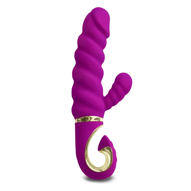Gvibe Gcandy - Невероятный витой вибратор с клиторальным стимулятором, 22х3.5 см