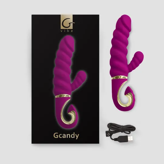 Gvibe Gcandy - Невероятный витой вибратор с клиторальным стимулятором, 22х3.5 см