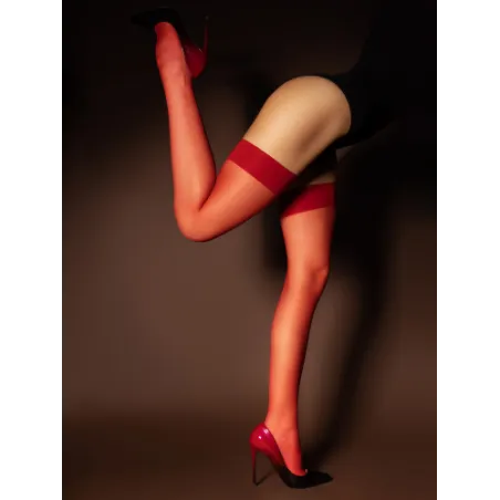 Базовые красные капроновые чулки 20 ден (SENSE) S/M