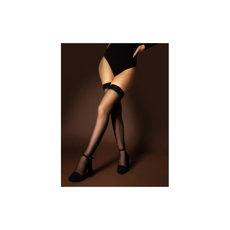 Базовые черные капроновые чулки 20 ден (SENSE)L/XL