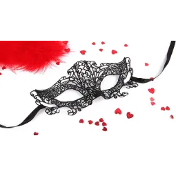 Маска ажурная "Марлен" цвет чёрный, текстиль