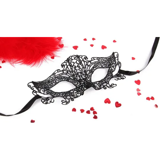 Маска ажурная "Марлен" цвет чёрный, текстиль