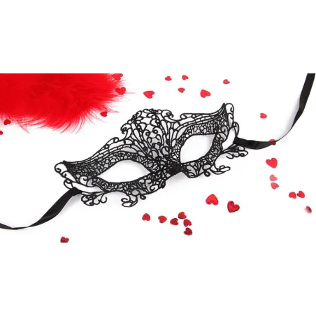 Маска ажурная "Марлен" цвет чёрный, текстиль