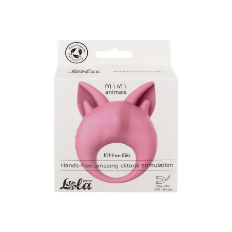 ПЕРЕЗАРЯЖАЕМОЕ КОЛЬЦО ДЛЯ КЛИТОРАЛЬНОЙ СТИМУЛЯЦИИ MIMI ANIMALS KITTEN KIKI LIGHT PINK 7200-02LOLA