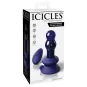 Анальный вибростимулятор ICICLES vibrating glass massager с пультом ДУ и присоской - 10,6 см.