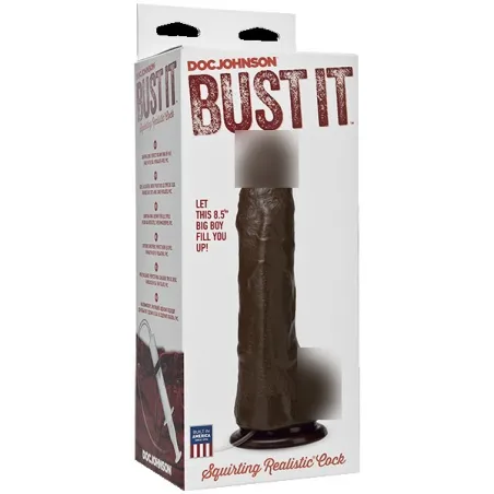 Фаллоимитатор реалистик на присоске с семяизвержением Bust It - Squirting Realistic Cock - Chocolate